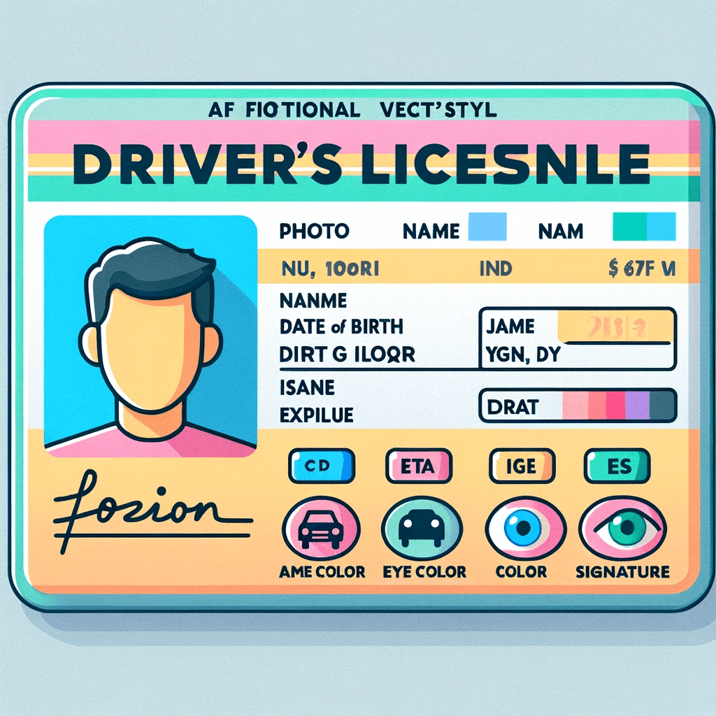 US Driver License Template